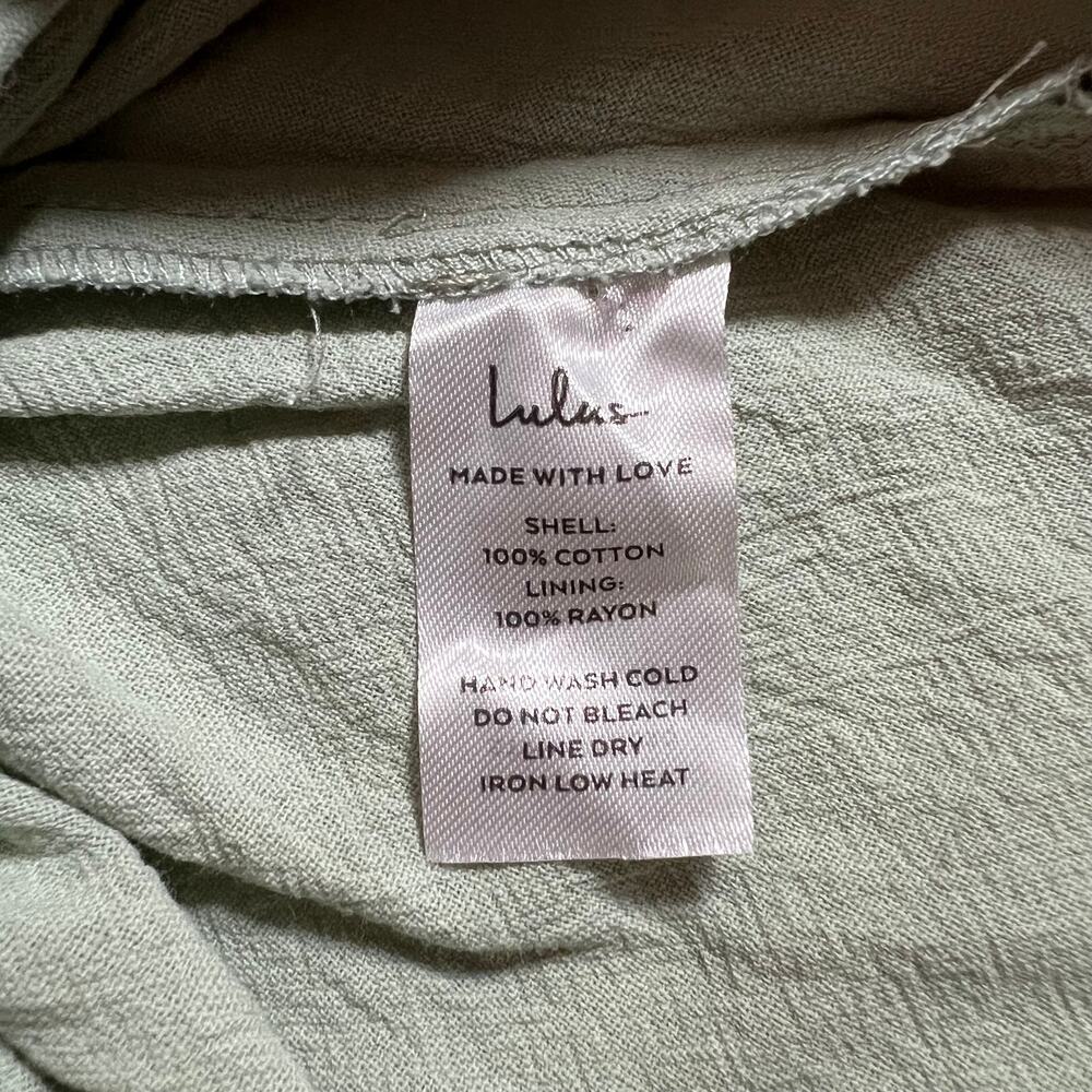 NEW Lulus Making My Heart Flutter Sage Green Ruffled Button-Front Romper Size XS - Picture 9 of 14